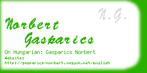 norbert gasparics business card